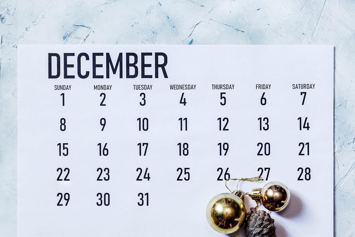 December 2019 Monthly Calendar